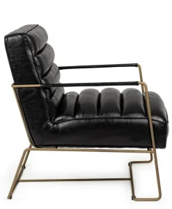 POLTRONA IN ECOPELLE NERA - BRIANNA