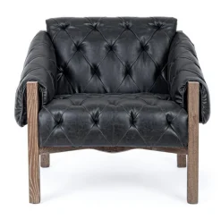 POLTRONA IN ECOPELLE NERO - HARRISON