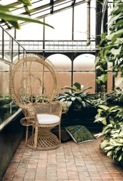 POLTRONA IN FIBRE NATURALI SFODERABILE NATURALE - PEACOCK