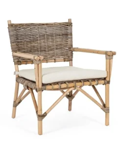 POLTRONA IN FIBRE NATURALI CON CUSCINO - TARIFA