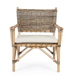 POLTRONA IN FIBRE NATURALI CON CUSCINO - TARIFA