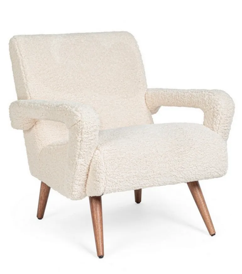 POLTRONA IN LEGNO BIANCA - BERNA