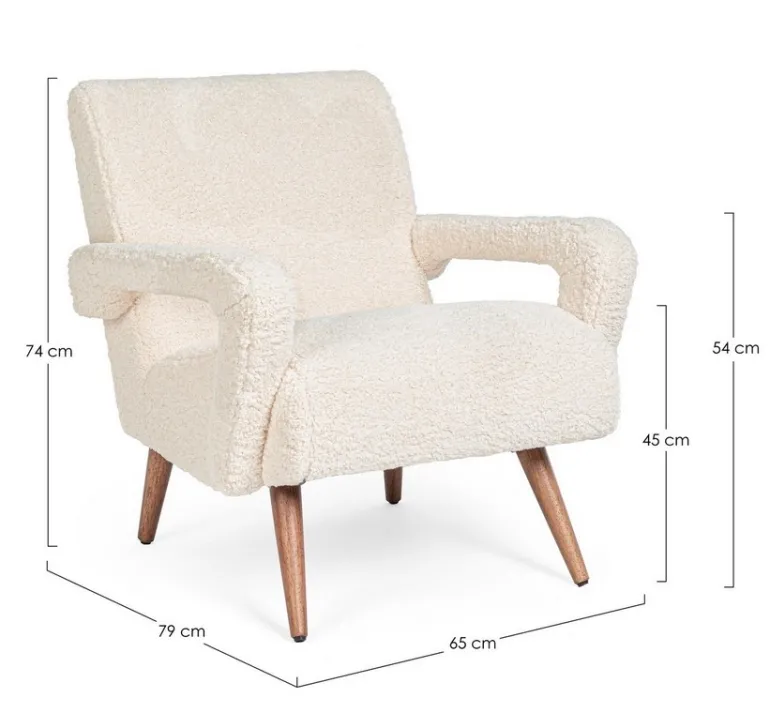 POLTRONA IN LEGNO BIANCA - BERNA