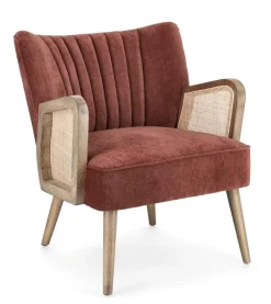 POLTRONA IN LEGNO MATTONE - VIRNA