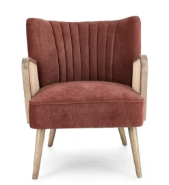 POLTRONA IN LEGNO MATTONE - VIRNA