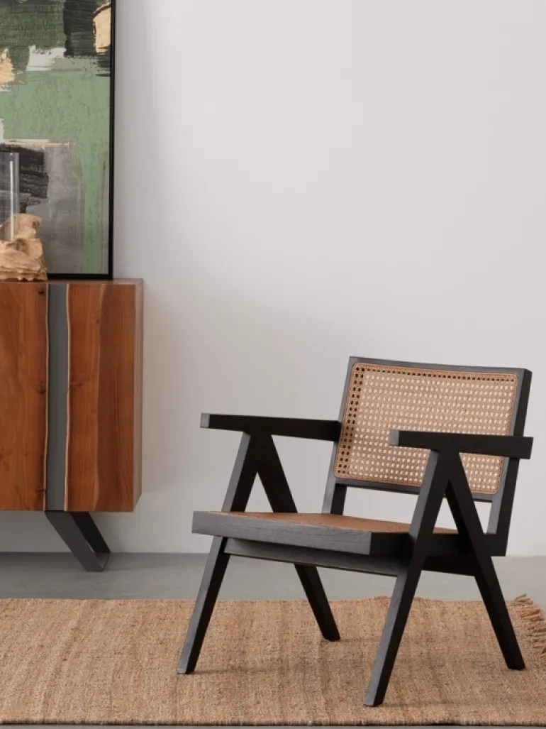 POLTRONA IN LEGNO NERO - GALIA