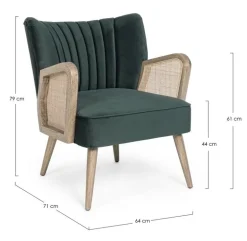 POLTRONA IN LEGNO VERDE - VIRNA