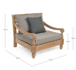 POLTRONA IN TEAK SFODERABILE - BALI FSC