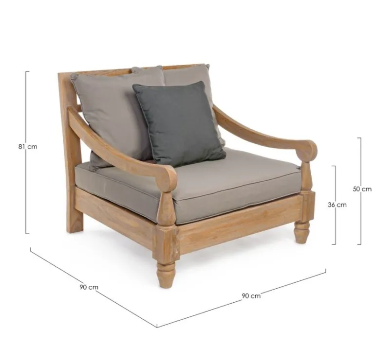 POLTRONA IN TEAK SFODERABILE - BALI FSC