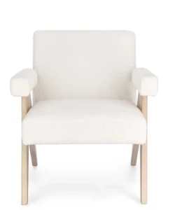 POLTRONA IN TESSUTO AVORIO - FAIZA