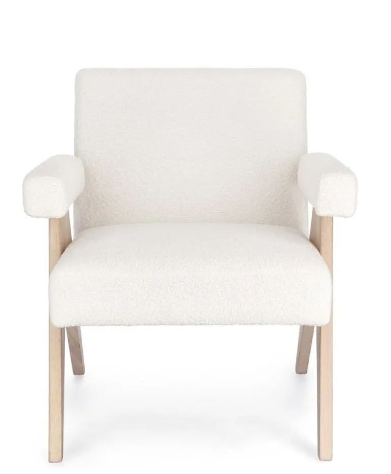 POLTRONA IN TESSUTO AVORIO - FAIZA