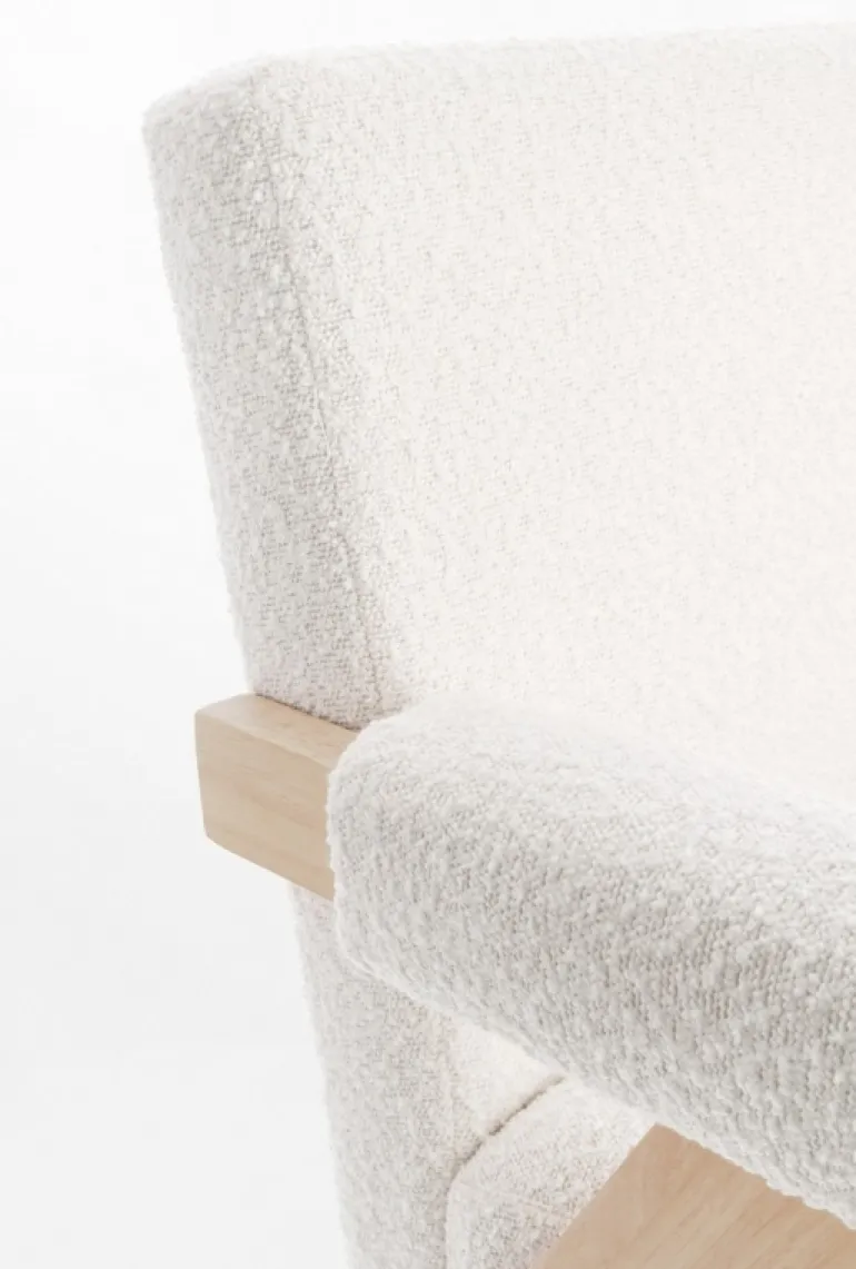 POLTRONA IN TESSUTO AVORIO - FAIZA