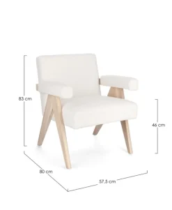 POLTRONA IN TESSUTO AVORIO - FAIZA