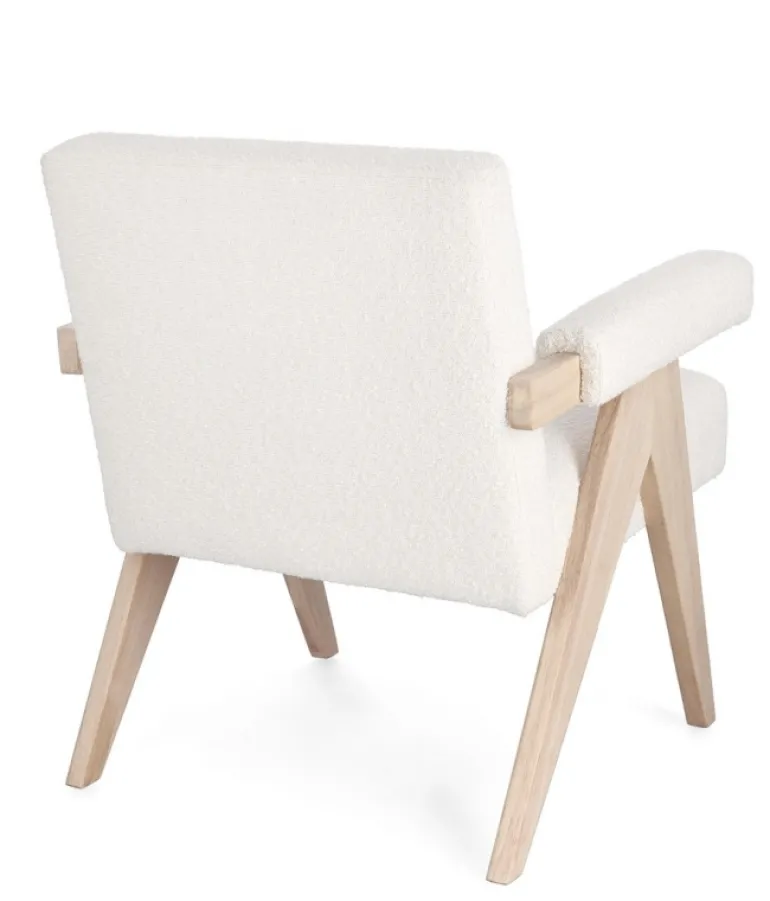 POLTRONA IN TESSUTO AVORIO - FAIZA