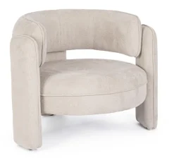 POLTRONA IN TESSUTO BEIGE - AISHA