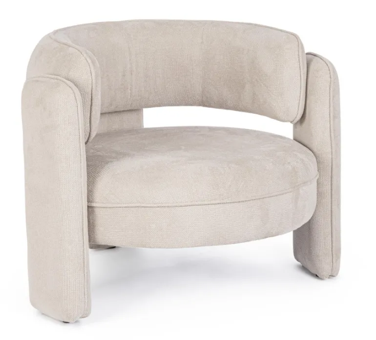 POLTRONA IN TESSUTO BEIGE - AISHA