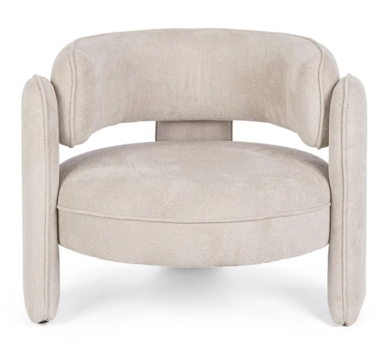 POLTRONA IN TESSUTO BEIGE - AISHA