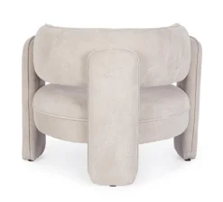 POLTRONA IN TESSUTO BEIGE - AISHA