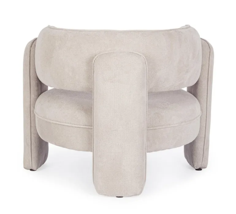 POLTRONA IN TESSUTO BEIGE - AISHA