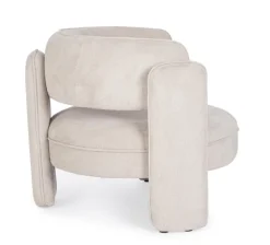 POLTRONA IN TESSUTO BEIGE - AISHA