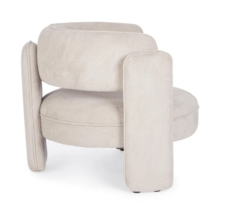 POLTRONA IN TESSUTO BEIGE - AISHA