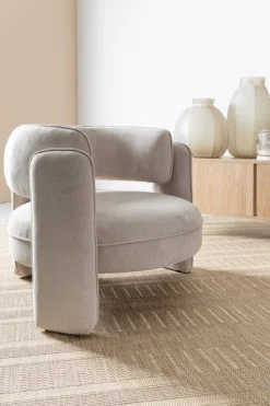 POLTRONA IN TESSUTO BEIGE - AISHA