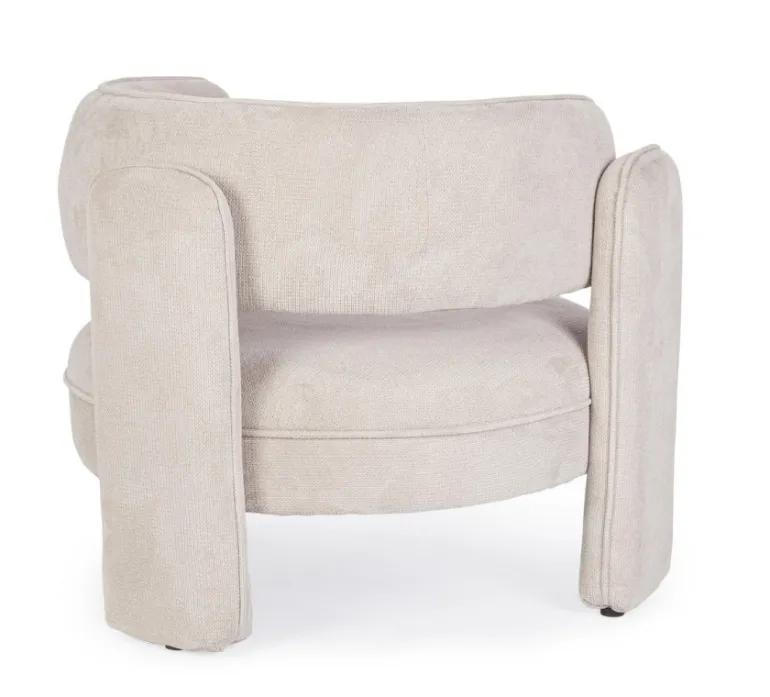 POLTRONA IN TESSUTO BEIGE - AISHA