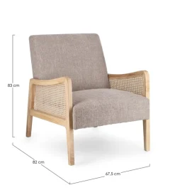 POLTRONA IN TESSUTO BIANCO GRIGIO - DEANNA