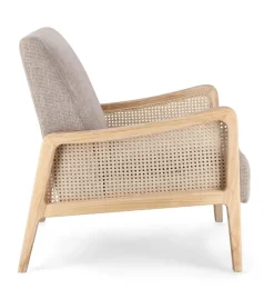 POLTRONA IN TESSUTO BIANCO GRIGIO - DEANNA