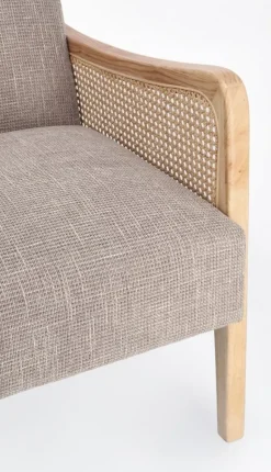 POLTRONA IN TESSUTO BIANCO GRIGIO - DEANNA