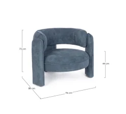 POLTRONA IN TESSUTO BLU - AISHA