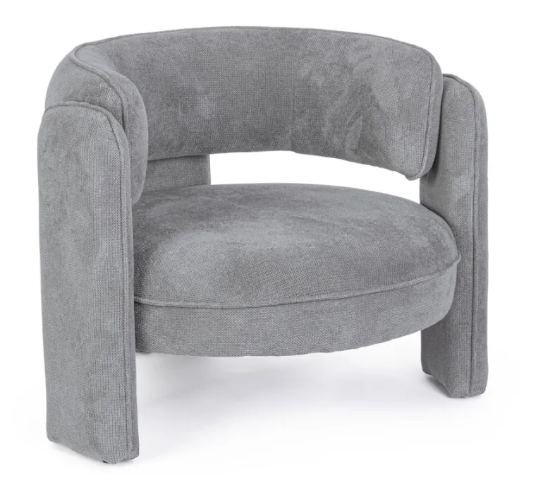 POLTRONA IN TESSUTO GRIGIO - AISHA