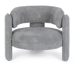 POLTRONA IN TESSUTO GRIGIO - AISHA