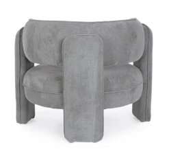 POLTRONA IN TESSUTO GRIGIO - AISHA