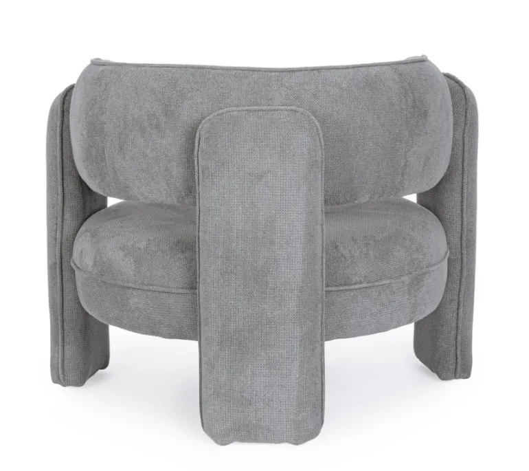 POLTRONA IN TESSUTO GRIGIO - AISHA