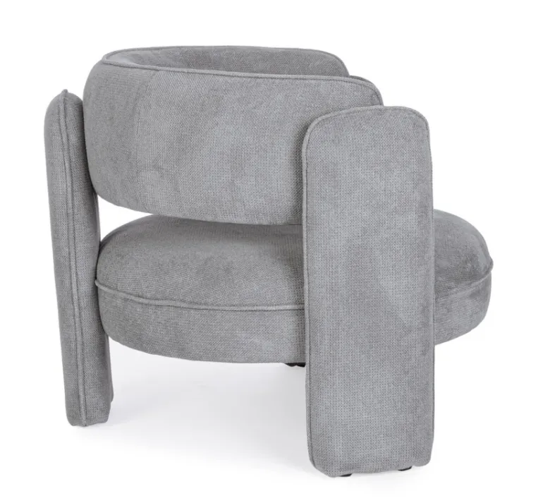 POLTRONA IN TESSUTO GRIGIO - AISHA