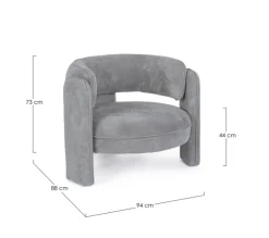 POLTRONA IN TESSUTO GRIGIO - AISHA