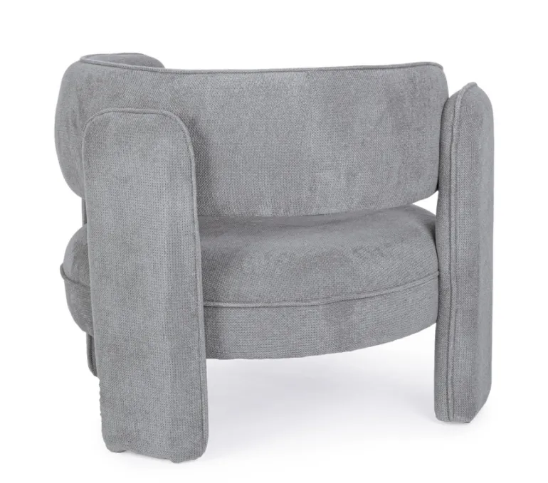 POLTRONA IN TESSUTO GRIGIO - AISHA