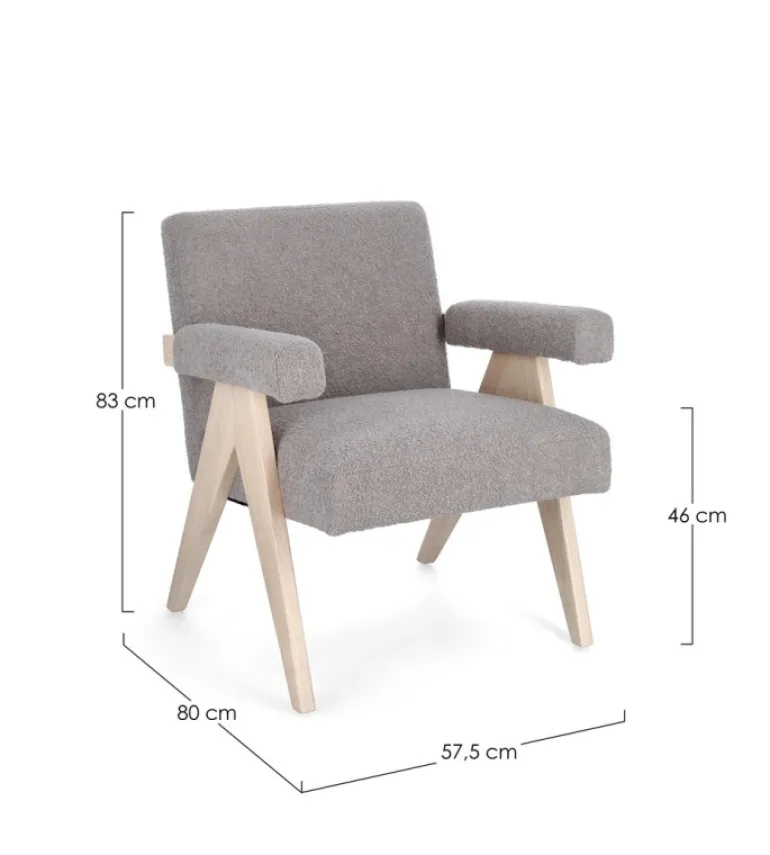 POLTRONA IN TESSUTO TORTORA - FAIZA