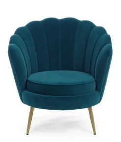 POLTRONA IN VELLUTO BLU - GILIOLA
