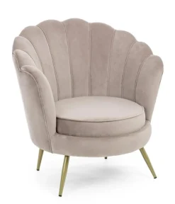 POLTRONA IN VELLUTO GRIGIO CHIARO - GILIOLA
