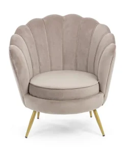 POLTRONA IN VELLUTO GRIGIO CHIARO - GILIOLA