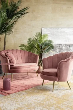 POLTRONA IN VELLUTO ROSA ANTICO - GILIOLA