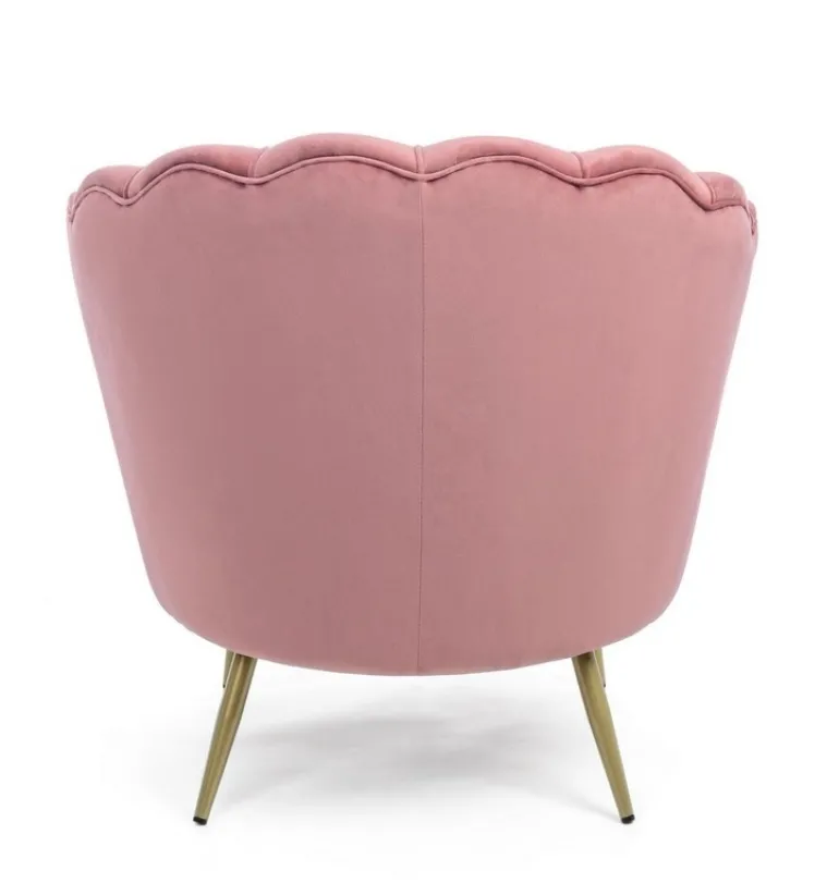POLTRONA IN VELLUTO ROSA ANTICO - GILIOLA