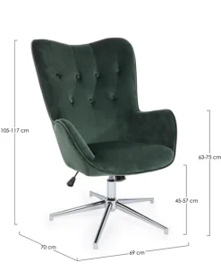 POLTRONA IN VELLUTO VERDE - FARIDA