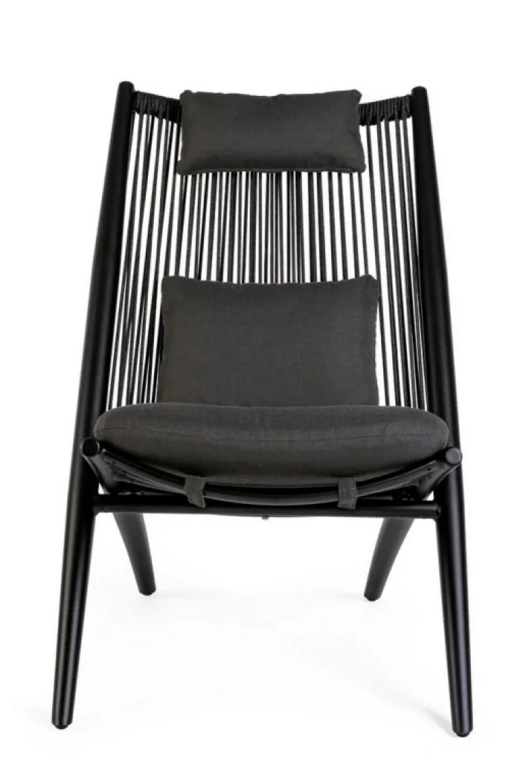 POLTRONA LOUNGE IN CORDA PER ESTERNO NERO XK0Y - ALOHA NEW