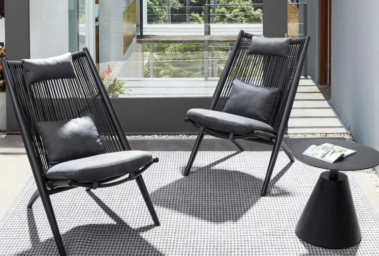 POLTRONA LOUNGE IN CORDA PER ESTERNO NERO XK0Y - ALOHA NEW