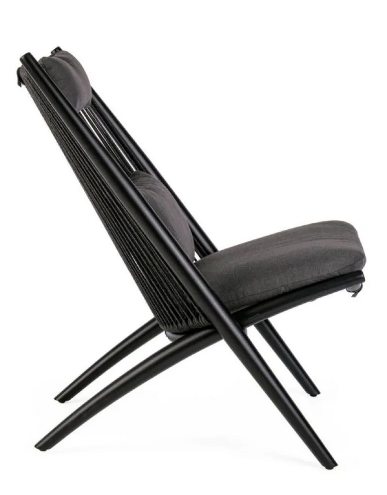 POLTRONA LOUNGE IN CORDA PER ESTERNO NERO XK0Y - ALOHA NEW