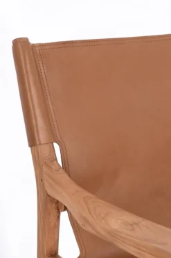 POLTRONA LOUNGE IN PELLE COGNAC - CAROLINE