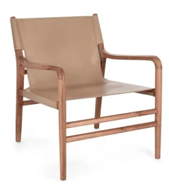 POLTRONA LOUNGE IN PELLE TORTORA- CAROLINE